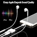 Miniatyrbillede 6 af 11: Hovedtelefonstik Adapter til iPhone Adapter Splitter Oplader og Hovedtelefoner til med iPhone 11/XR/XS/X/7/8 Audio og Oplader og Opkald og