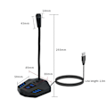 Miniatyrbillede 2 af 5: CASA Q2 Bordmonteret Svanenhals Kondensatormikrofon XLR Konferencemikrofon til Møder/Stemme/Gaming, 3,5 mm