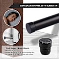 Miniatyrbilde 3 av 5: Dørstopper, 15 cm lang dørstopper, veggmontert, kraftig solid svart dørstopper børstet rustfritt stål med myk gummiknott - Perfekt black 6 Inch*2