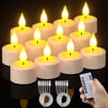 12-pack Rechargeable Flameless LED Candles with Remote Control and Timer for Home Decor