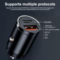 Miniatyrbilde 5 av 5: 100W billader sigarettenner PD hurtiglading QC3.0 Mini USB Type-C grå