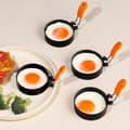 Miniatyrbillede 3 af 5: 4-pak æggeringe, 7,6 cm stegeægsring i rustfrit stål med foldbare håndtag