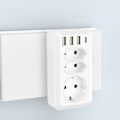 Pikkukuva 3 / 4: USB-virtalähde pistorasialla, USB-seinäpistorasia 3 AC-pistorasialla (16A, 4000W), 3 USB-porttia, 1 Type-C-portti, kotiin, toimistoon ja matkoille