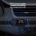 Pikkukuva 4 / 5: Bluetooth 5.2 FM Lähetin-vastaanotin autoon, Bass Stereo HiFi Audio Bluetooth -autoadapterin tuki
