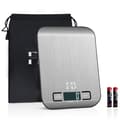 Electronic kitchen scale 5 kg, digital food scale with LCD display, tare function, incl. protective case