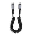 Miniatyrbilde 1 av 5: Uttrekkbar USB til USB-C spiralkabel hurtiglading dobbel type-C 0,9-1,2 m Double Type c