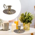 Miniatyrbilde 4 av 5: Lysestake med fingerring, vintage retro stil metall lysestake, kammerlysestake