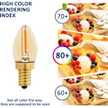 Pikkukuva 4 / 4: TS-Ampoule LED C7 E12 220V, Edison Vintage -lamppu E12 0,5W, korvaa 5W:n lampun, LED-filamenttilamppu E12, keltainen koristeellinen yövalo, valkoinen