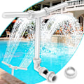 Miniatyrbild 1 av 5: Poolfontän, Dubbla Jet Pooltillbehör för Ovanjordiska/Nedgrävda Pooler, 2 i 1 Justerbar Poolfontän för