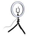 Miniatyrbillede 1 af 5: TG Selfie Lampe/Ringlampe (26 cm) med Bøjbar Stativ Multifarvet