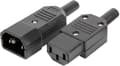 Miniatyrbillede 4 af 5: AC250V 10A IEC C14 han- til C13 hun-inline adapterstik strømudtag