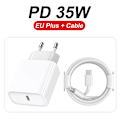 Miniatyrbillede 1 af 6: Original 35W PD Magnetisk Trådløs Oplader Til Apple iPhone 16 15 Pro Max 14 13 12 11 Hurtig Opladning 7 8 Plus X XS XR Telefonkabel EU Fast Charger