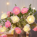 Miniatyrbillede 1 af 5: 3 meter 20 lys USB LED 7cm lyserød og hvid rose værelse soveværelse l