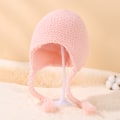 Miniatyrbilde 5 av 5: Baby Strikket Pels Ball Cap Justerbar Fletter Ørebeskyttere Plus