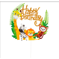 Miniatyrbillede 1 af 5: Akryl Dyr Cupcake Topper - Søde Jungle Dyr Kagepynt