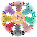 Miniatyrbillede 2 af 4: Gul Salamander dukke plyslegetøj Axolotl dukke hexagonal dino