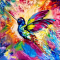 Pikkukuva 1 / 5: 30x40cm, värikäs kolibri 5d timanttimaalattu strassi-kirjonta