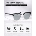 Miniatyrbillede 2 af 5: Unisex Retro Semi-Rimless Solbriller