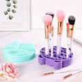 Miniatyrbild 3 av 5: (Violet et Vert)2 en 1 Outil de Nettoyage Maquillage Brosse 2 Pi