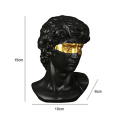 Miniatyrbilde 4 av 4: Maskert David-statue i harpikshode byste skulpturkunst ornament H