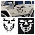 Pikkukuva 2 / 4: Yh-skull -tarra ja tarrat autoikkunoiden oviin, heijastavat