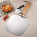 Miniatyrbild 5 av 5: Pizza Spade med Vikbart Trähandtag, Pizzaspatel - Högkvalitativ Aluminium Pizza P