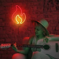 Miniatyrbillede 4 af 5: Flamme Neon Skilt, Rød Og Gul Flamme Neon Med Tænd / Sluk Knap,
