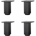 Miniatyrbillede 1 af 5: 4 stk. (15 cm) højdejusterbare møbelben i aluminiumlegering, til sofa, sofabord, vask, badeværelsesskab, 5-40 cm, matsort, med skruer