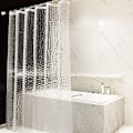 Miniatyrbilde 1 av 5: Dusjforheng 180*180 Semi Transparent 3D Vannkube Design Bad