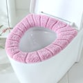 Miniatyrbillede 1 af 5: Pink 1-delt toiletsædebetrækssæt til badeværelse - blødt og varmt T
