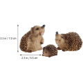 Miniatyrbillede 4 af 5: 3 stk. Pindsvin Figur Ornament Fe Havedyr Dekorationer Kunst