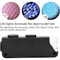 Miniatyrbillede 5 af 5: 60-100X Justerbar LED-oplyst Mikroskop Håndholdt Lup Por