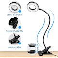 Miniatyrbilde 5 av 5: Svart, 48 LED-klips skrivebordslampe, 360° fleksibel, klipsbar leselampe