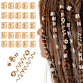 Pikkukuva 2 / 5: Hiuskorut punos alumiinirenkaat, spiraali viikinkikorut, spiraali metalli dreadlocks helmet, säädettävät dreadlocks hiuskoristeet koristeluun punotut riipukset