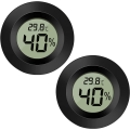 Miniatyrbillede 1 af 5: Sort Rund, 2 stk. Digital LCD Udendørs Termometer Hygrometer Hy