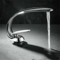 Miniatyrbillede 3 af 5: Bassinhaner Badeværelse Messing-Guld Hvid Vask Armatur Enkeltgreb Enkelt Hul Forfængelighedskran Vask Art Vaskhane