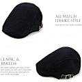 Miniatyrbilde 4 av 5: Hatt for menn, flat topp beret, justerbar flat topp hatt, høst, kort - S