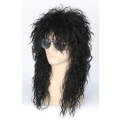 Miniatyrbillede 1 af 5: Sort top mænds 80'er mullet paryk rocker punk popstjerne paryk sort