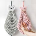 Miniatyrbillede 3 af 5: Stykker Børns Håndklæde, Absorberende Mikrofiber Håndklæder med Hængende Løkke til Køkken i Badeværelse