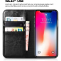 Miniatyrbillede 2 af 5: Sort læderpung etui, Premium læder etui folio flip cover med Ki