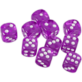 Pikkukuva 2 / 5: 10 16mm D6 Polyhedral Acrylic Dice (Purple) for DND Dice RPG MTG