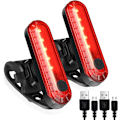 Miniatyrbillede 1 af 5: 2 pakker LED baglygter til cykler, ultra lyse USB genopladelige