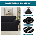 Miniatyrbillede 4 af 5: 4-delt Sofa Betræk til 3-puds Sofa - Sofa Slipcover Blød Sofa Betræk (Sort)