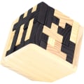 Miniatyrbillede 4 af 4: (Sort) 3D Træ Hjerne Teaser Puslespil Cube Træ Puslespil T-formet