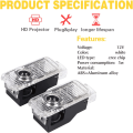 Pikkukuva 4 / 5: 2 kpl LED-auton projektorivaloa, auton oven tervetuliaisvalo, auton LED-me