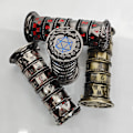 Miniatyrbillede 5 af 5: Roulette Terningspinner til DND Terningspil, 7 i 1 Drageterninger i Metal (Bronze)