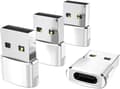 Pikkukuva 1 / 5: USB C - naar USB A -adapter, 4-pack, converteer oplader type C