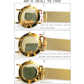 Miniatyrbild 4 av 5: Rostfritt stål klockarmband mesh 18mm snabbkoppling herr dam