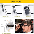 Miniatyrbillede 3 af 4: Polariserede Clip-on Solbriller med Flip Up Funktion Anti-Glare-Sort