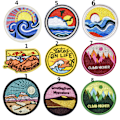 Miniatyrbillede 2 af 4: 9 pak runde broderede patches, dekorative